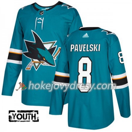 Dětské Hokejový Dres San Jose Sharks Joe Pavelski 8 Adidas 2017-2018 Teal Authentic